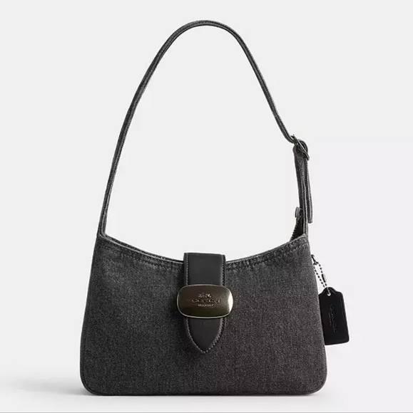 Coach Handbags - New! Coach Eliza Charcoal Shoulder Bag In QB/Washed Gray, Style#CAK45 🏰🏯